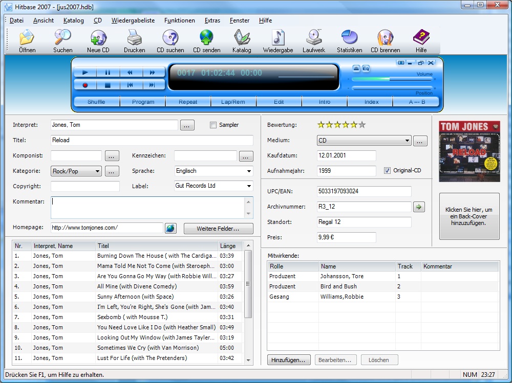 Screenshot vom Programm: Hitbase 2007